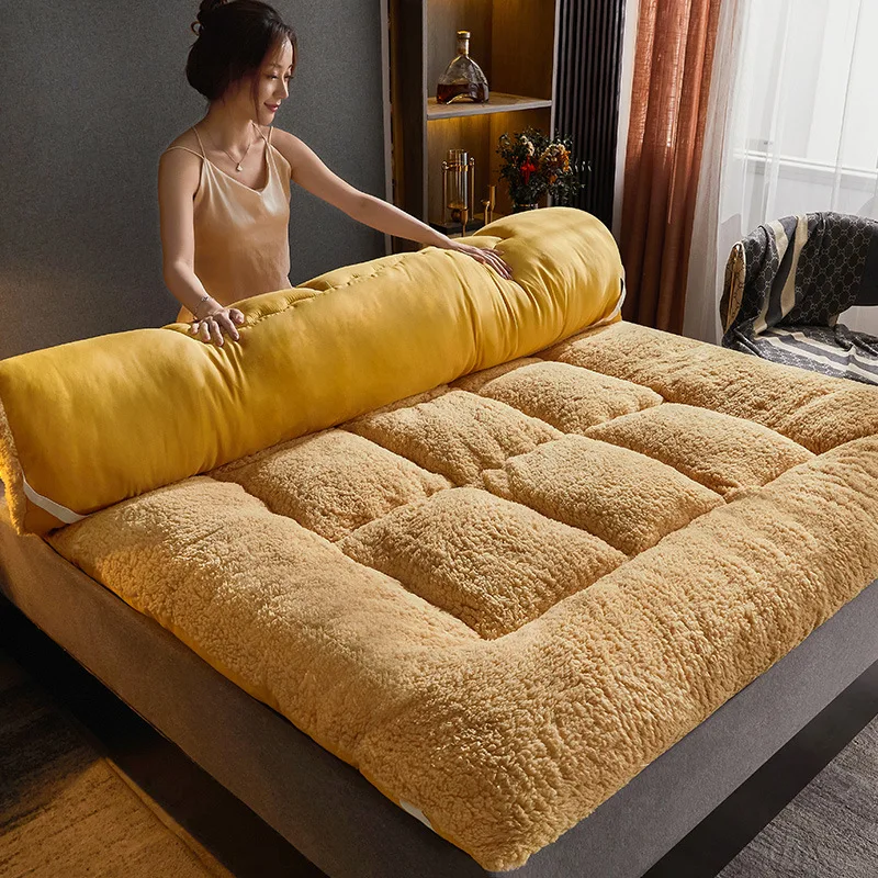 Foldable Floor mattress Fashion Comfy Futon home Thickened Sleeping Mattress Winter Mattress Home Soft Single Double Warm Quilt