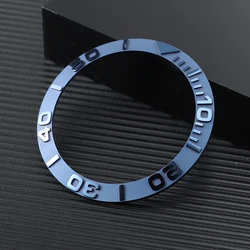 Ceramic 3D Raised Letter Watch Bezel Insert Accessory (Blue)