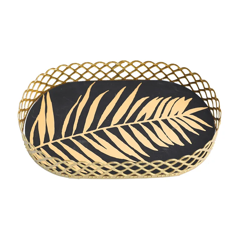 Nordic Cross-border Iron Jewelry Makeup Storage Tray Jewelry Store Basket Desktop Storage Box