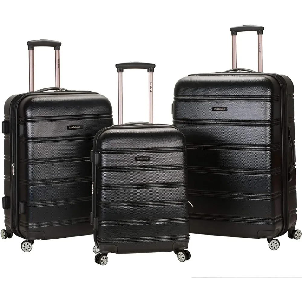 Luggage Sets ,Melbourne Hardside Expandable Spinner Wheel Luggage, Black, 3-Piece Set (20/24/28)