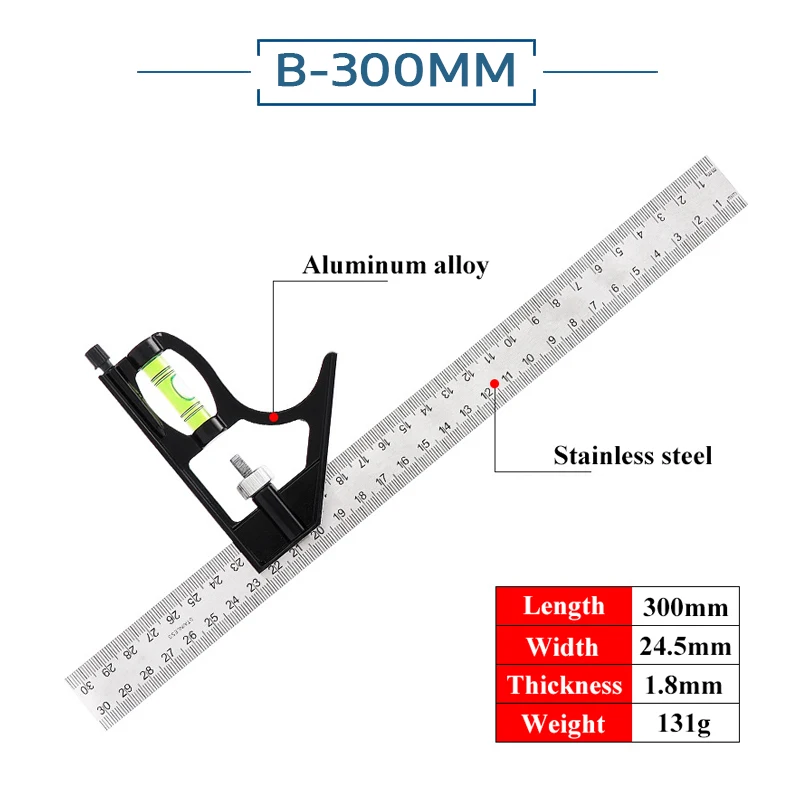 Adjustable Ruler Multi Combination 300mm/600mm Square Angle Ruler Measuring Set Universal Ruler Right Angle Protractor Tools ph measuring device Measurement & Analysis Tools