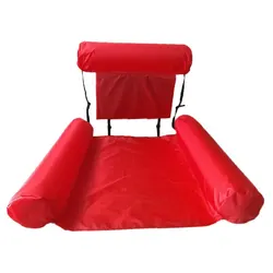 Inflatable Foldable Summer Water Lounger and Hammock (Red)