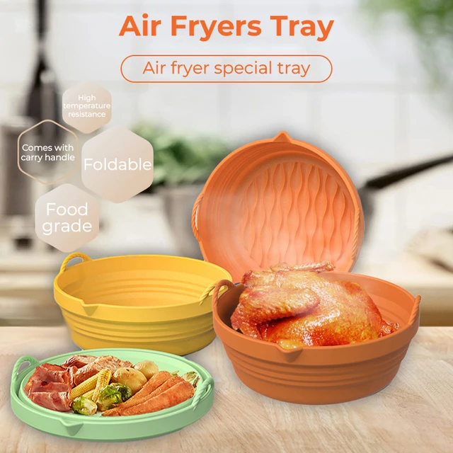 Round Foldable Silicone Air Fryer Liner Mat High Temperature Oven