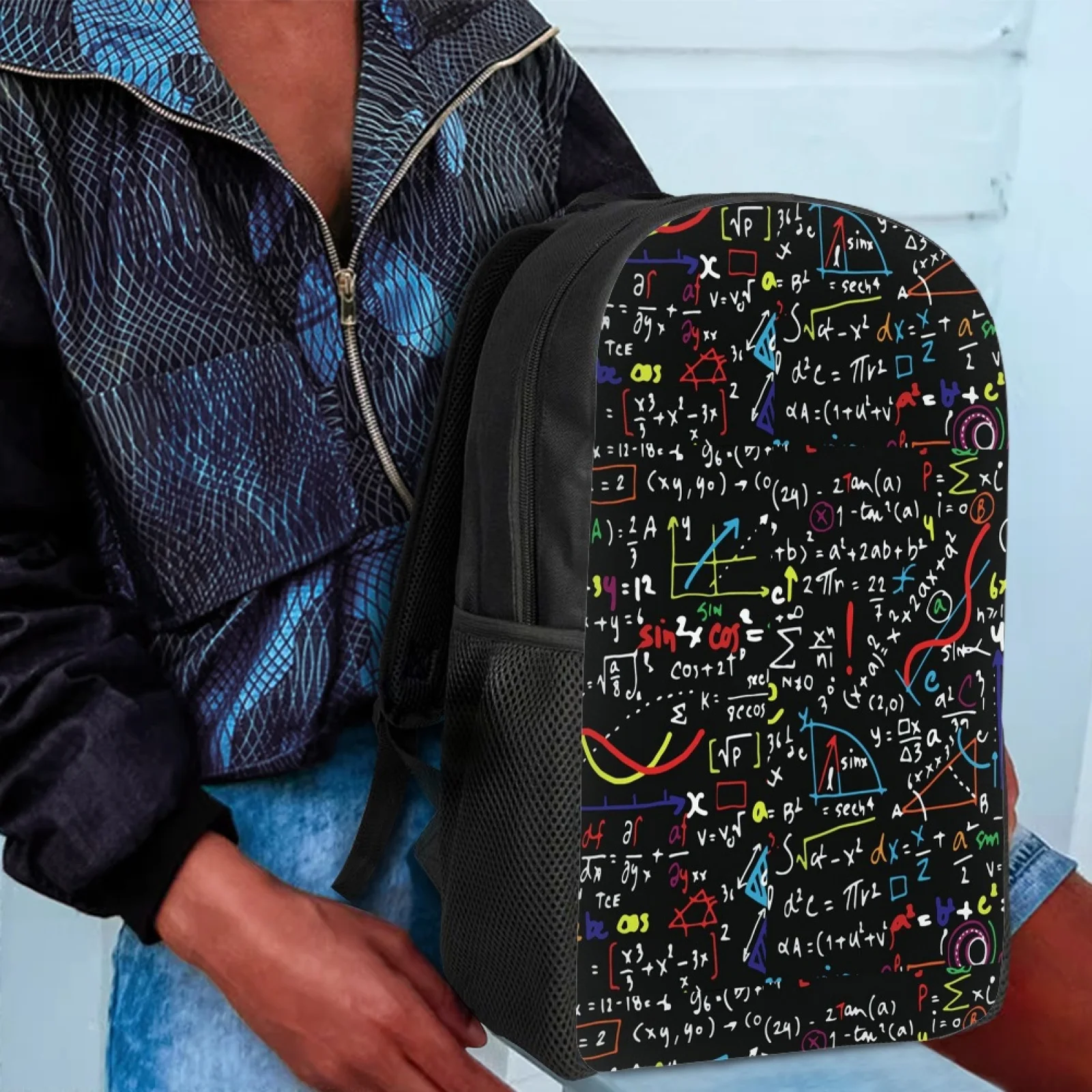 Black School Backpack Math Formula Print Bookbags School Bag Kids ...