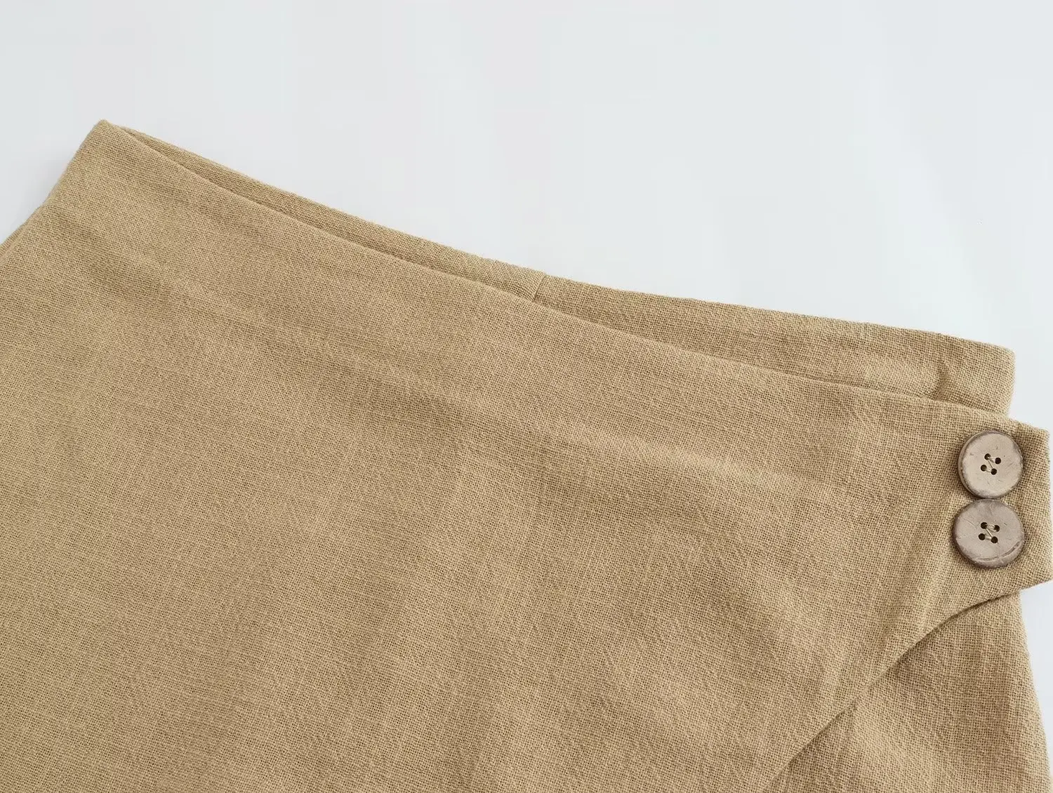 Withered Summer Ladies Bermuda French Country Style Cotton Linen Texture Casual Asymmetric Culottes Elegant Shorts Women