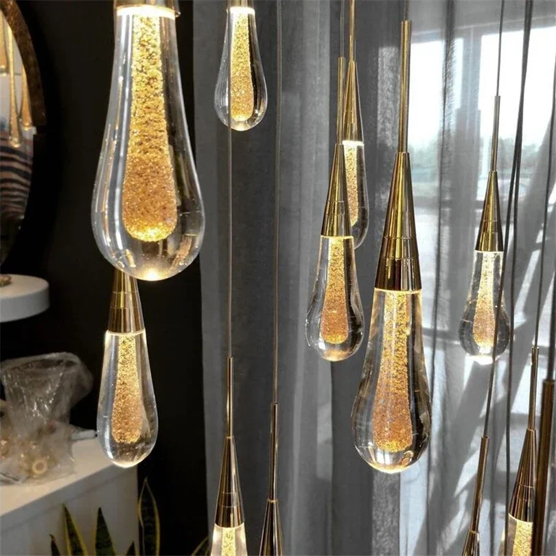 Modern Led crystal chandelier for villa restaurant living dining room staircase hallway lobby home decor