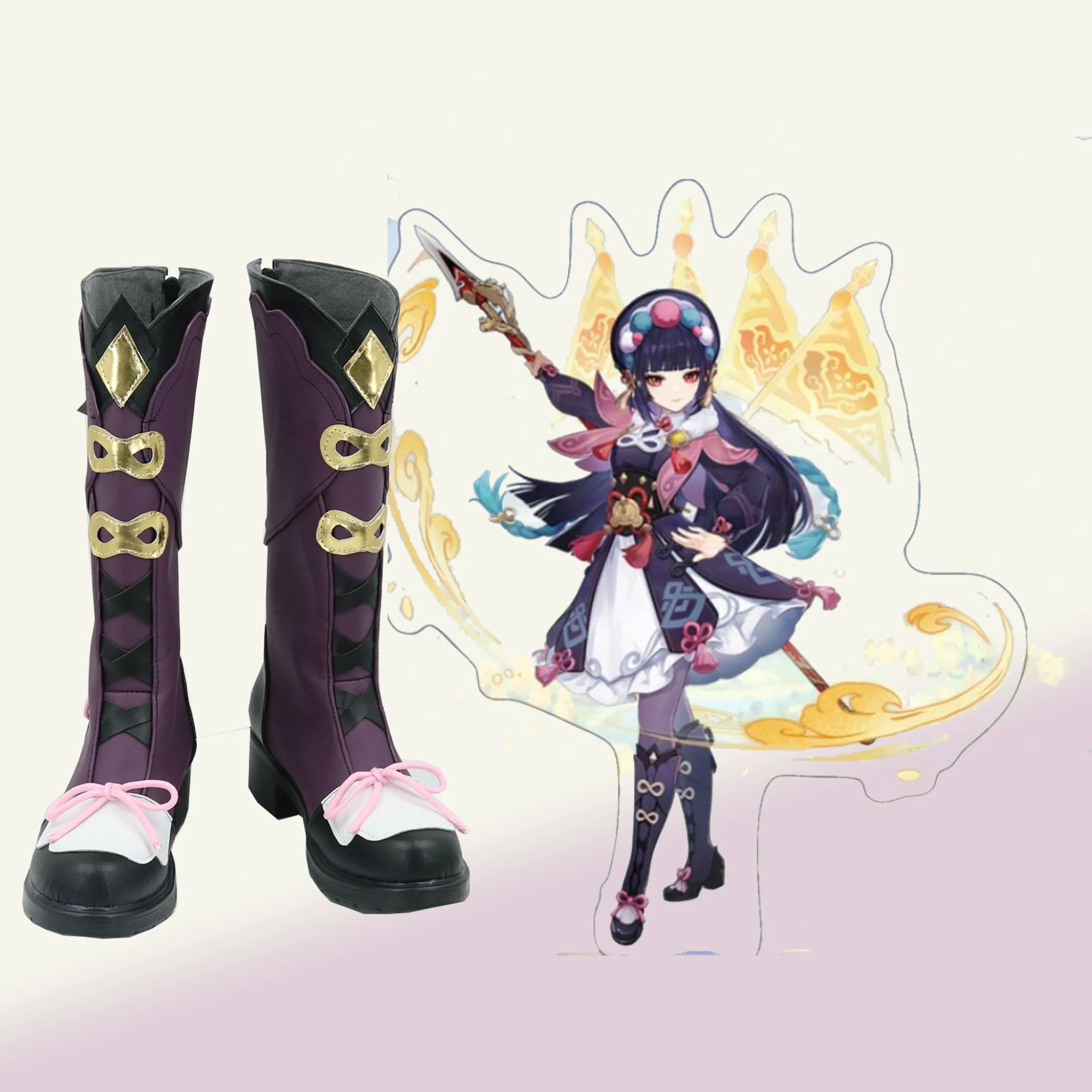 

Anime Cos Yun Jin Cosplay Costumes Party Boots Shoes Customized Size
