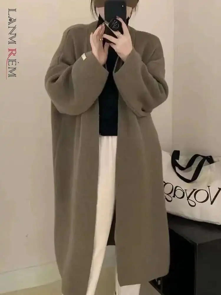 2025    24/7SN72 solid color literary and casual two-color ramie jumper main image 1