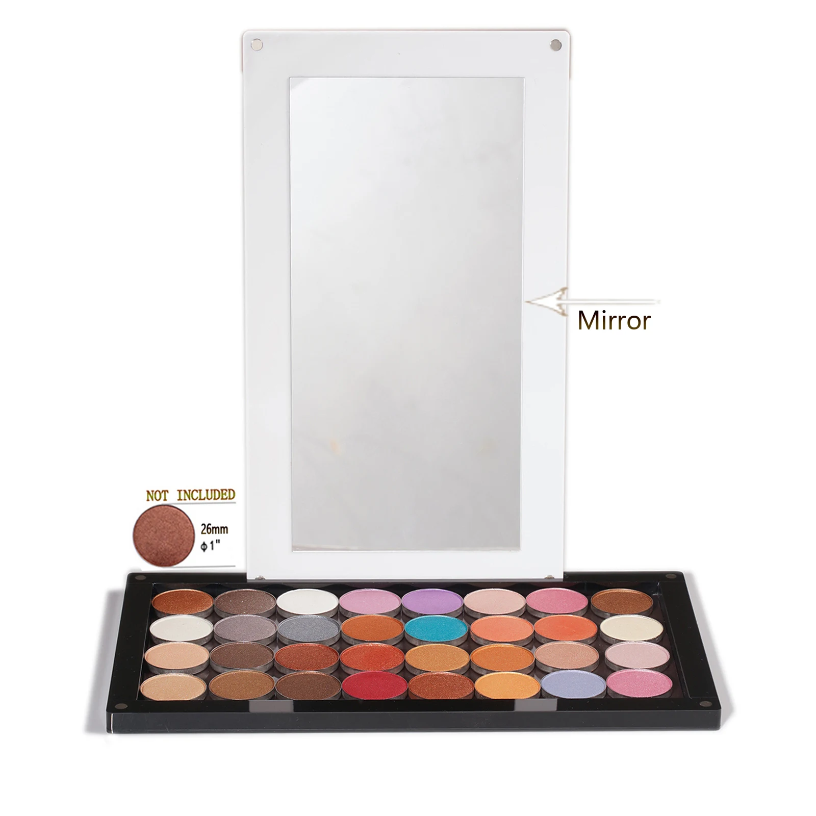 Coosei Brand New EMPTY Magnetic Eyeshadow Palette with Light Mirror DIY Acrylic Waterproof High-Gloss Eye Shadow Makeup Pallet 2