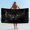 Black Cat Cartoon Beach Towel Cute Kawaii Room Decor Bath Girls Children Hand Towels For Bathroom Shower 5