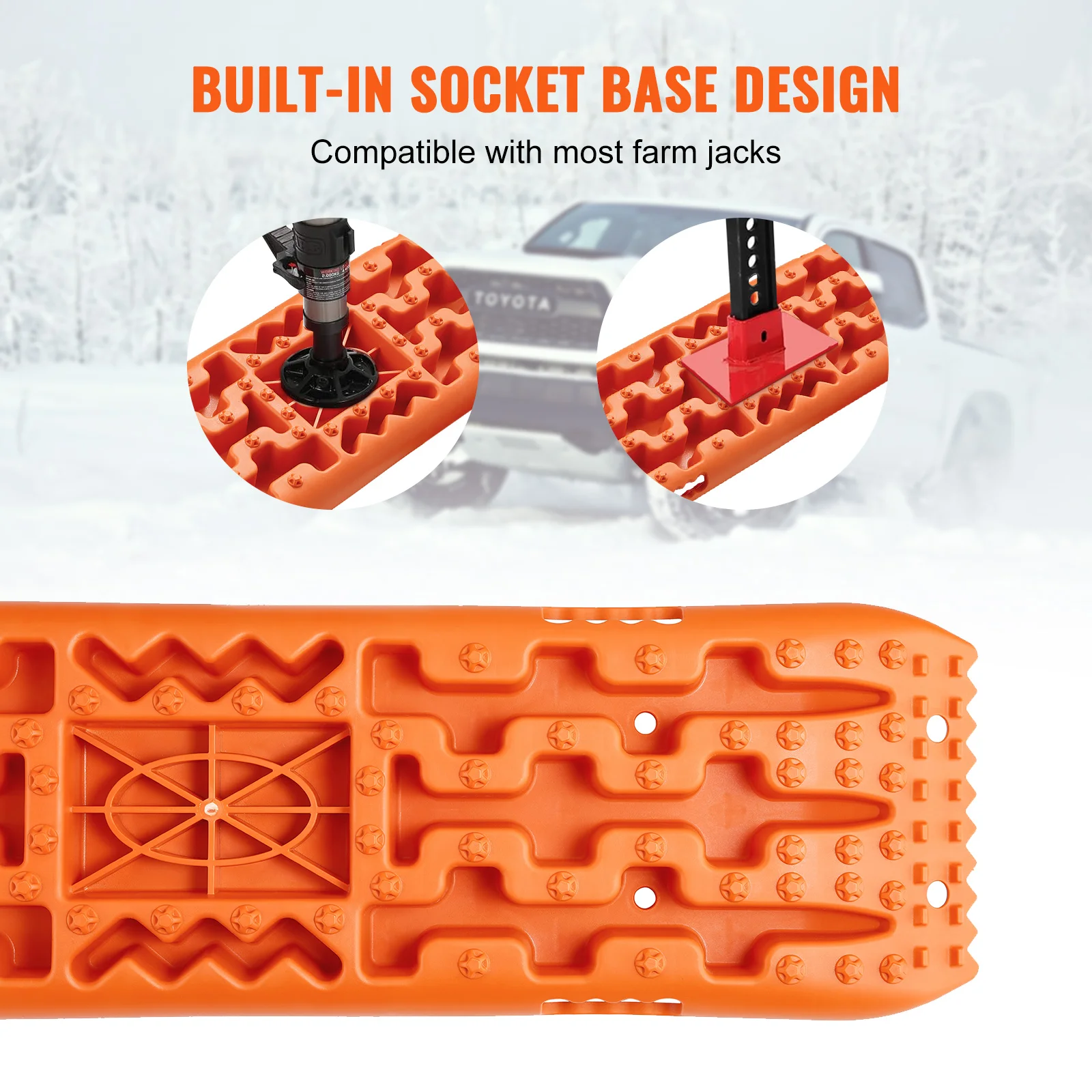 10 TON Traction Boards PP Material Recovery Boards For Off-road Vehicle Car Pickup SUV RV Pair Tire Traction Mats