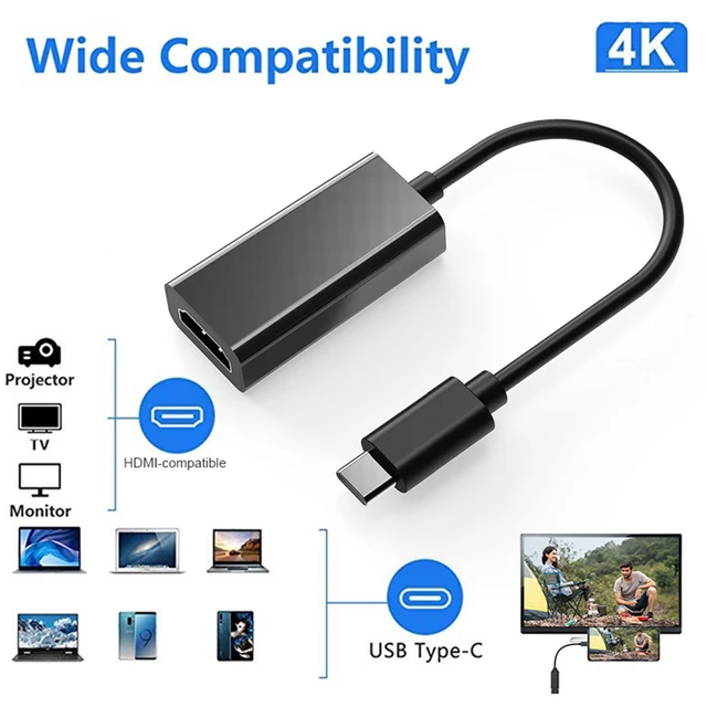 Adaptateur convertisseur USB 3.1 Type C vers VGA HDMI 4K UHD pour