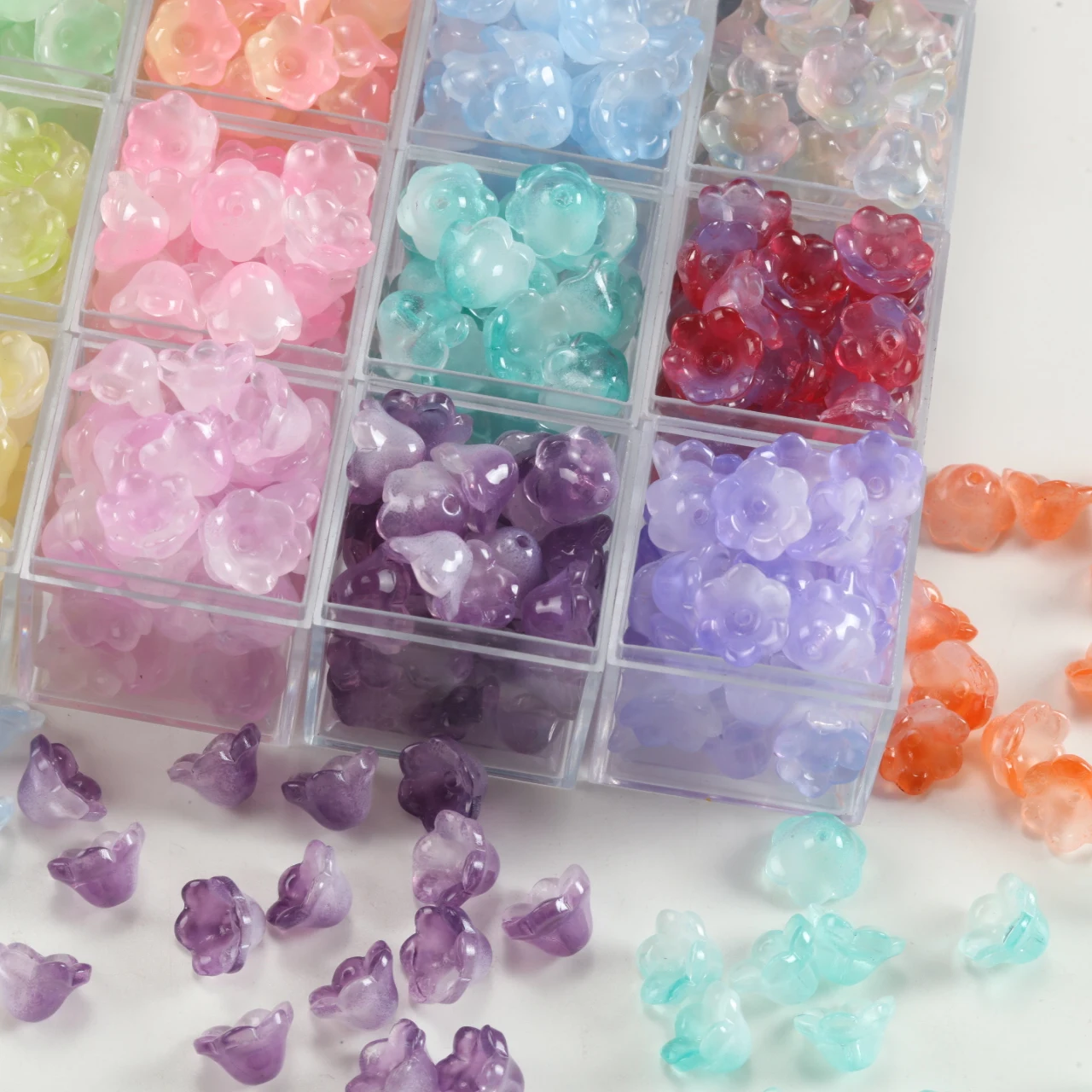 Colorful Lily of The Valley Flower Glass Beads