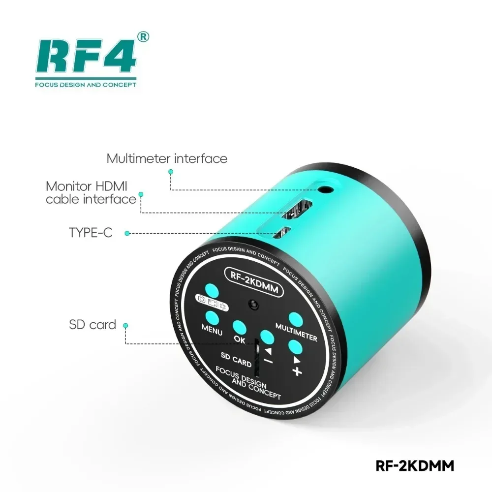 RF4 RF-2KDMM 2K 비디오 현미경 카메라 HDMI 1080P 60FPS CCD CMOS 산업용 디지털 카메라 (납땜 수리 이미지 수집용)