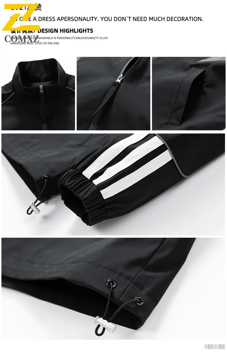 EiAO Jacket Men's Mountain Style Stand Collar  Fall Waterproof Windproof Baseball  Coat for Urban Outdoor Hiking Streetwear 2025