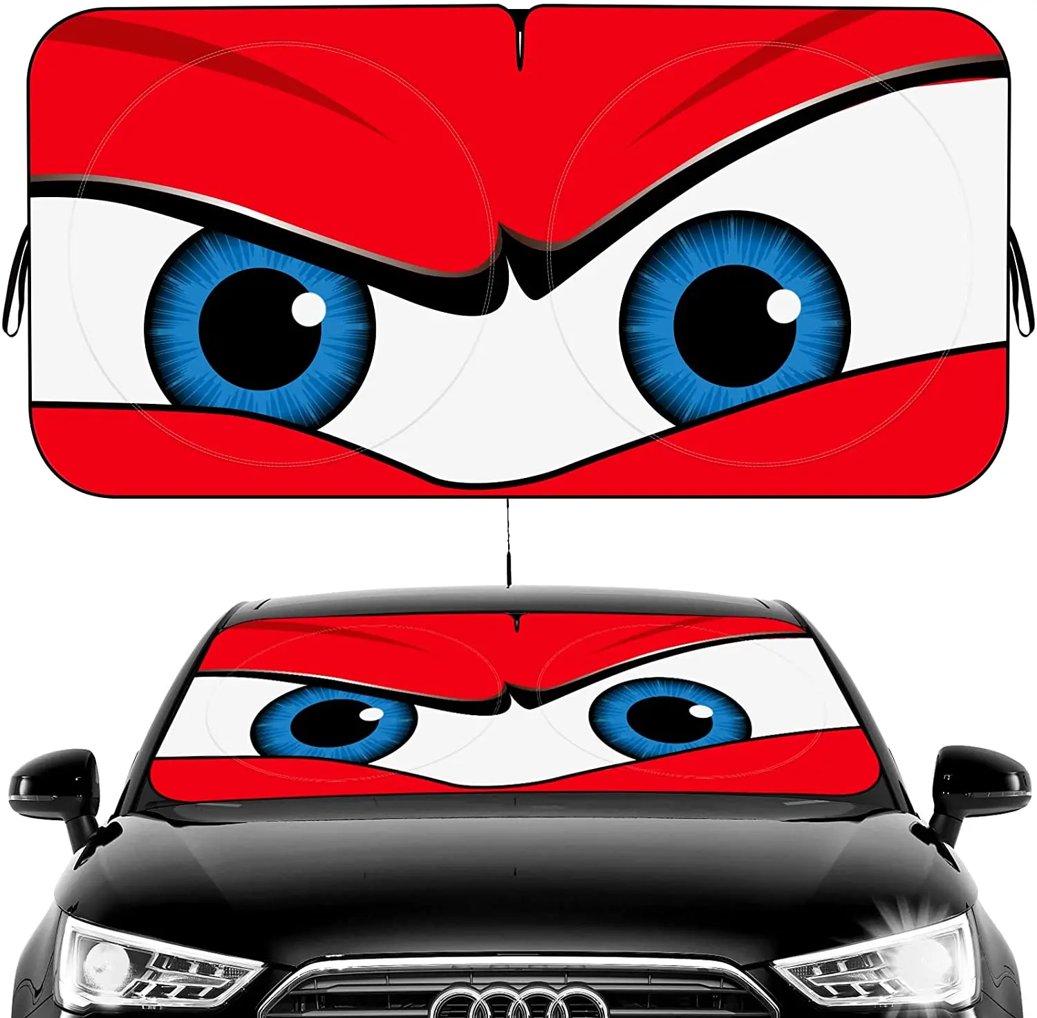 

Car Windshield Sun Shade,Car Sun Shade Funny Car Eyes Sun Visor for Car Windshield ,WearResistant Black Tape ,Foldable