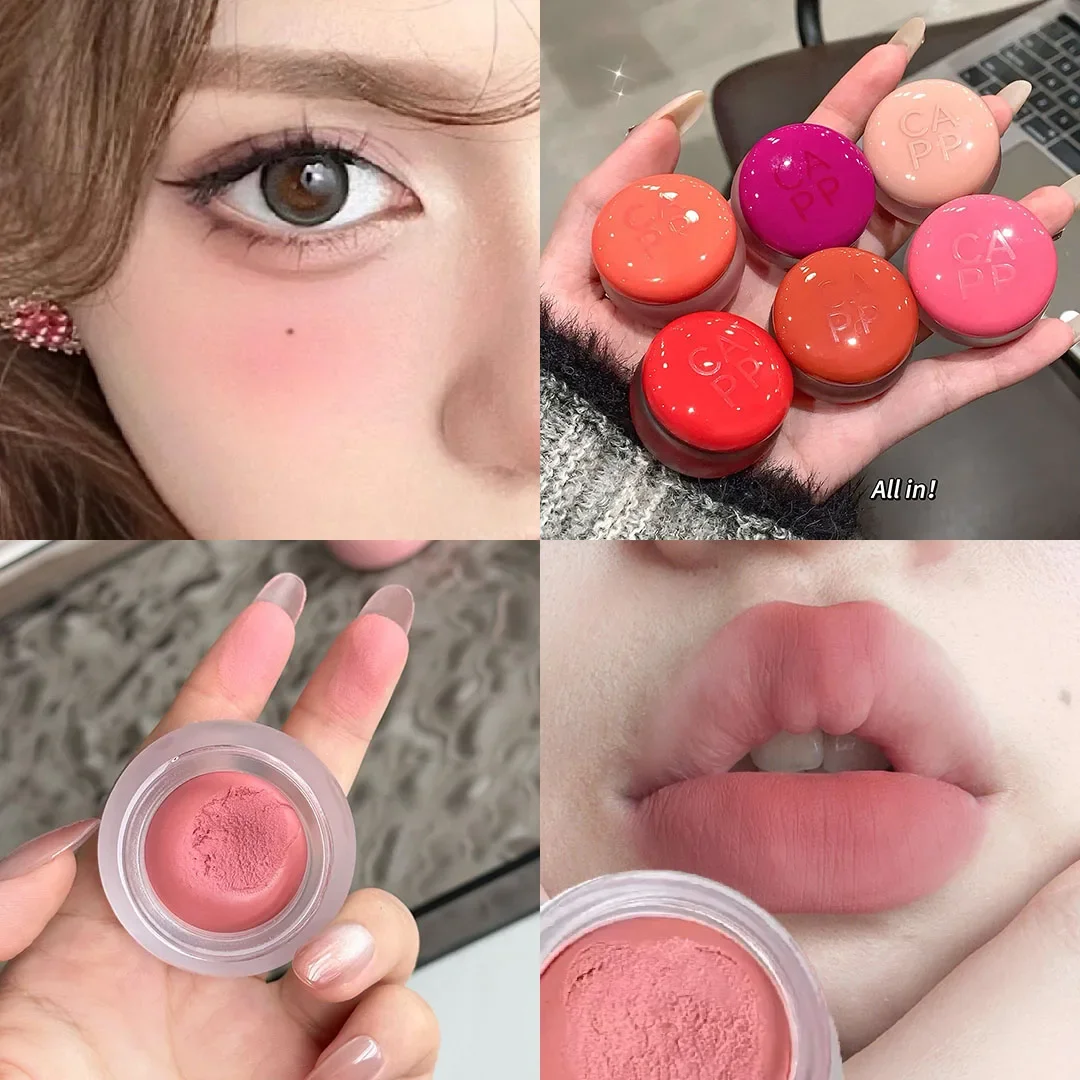 Canned Lip Mud Mist Lipstick Moisturizing Velvet Matte Mousse Solid Lip Gloss Cheek Blush Cream Tint Lips Makeup Korean Cosmetic 3
