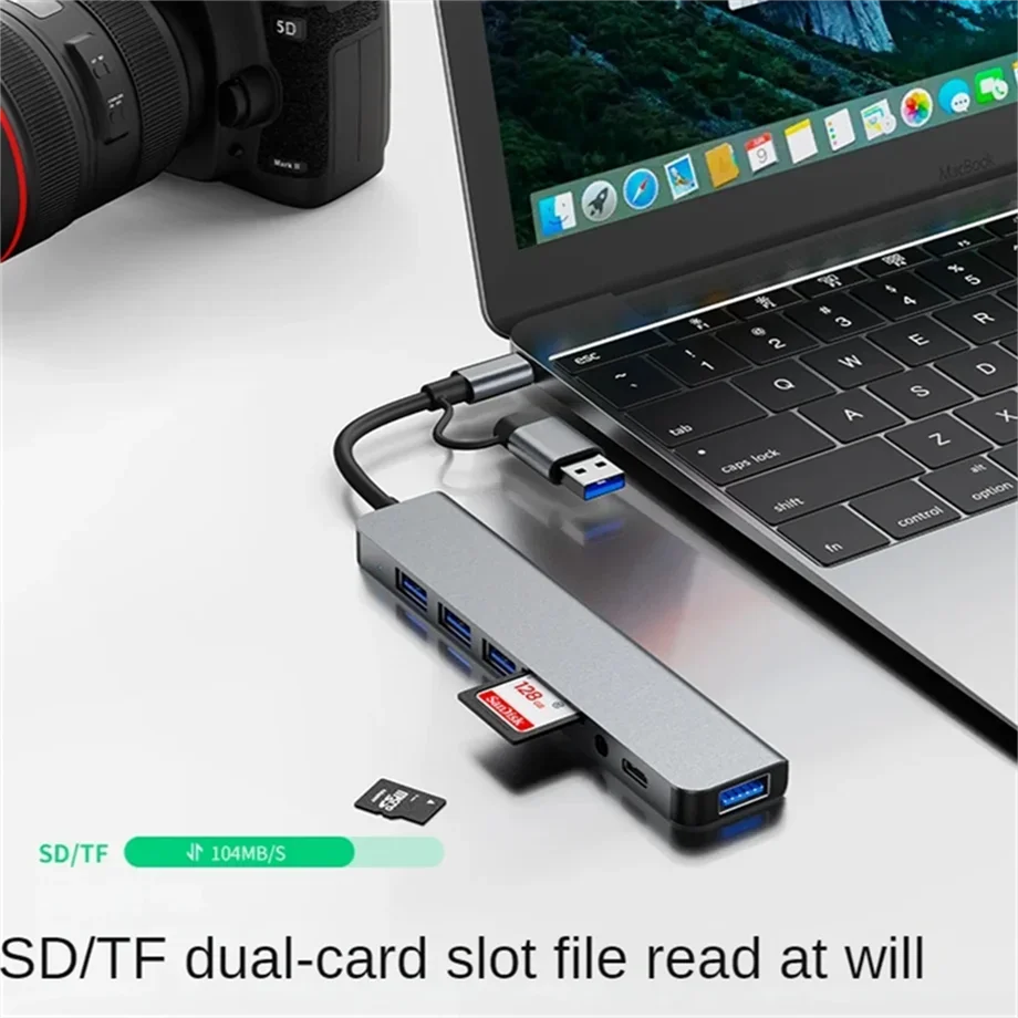 8 in 2 USB HUB C type-c HUB USB C to USB 3.0 HDTV-Compatible Dock for MacBook Pro For Nintendo Switch USB-C Type C 3.0 Splitter 2