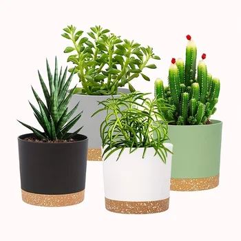 Pot de fleurs rond à fond amovible, 4 pièces, Pot de fleur à fond amovible, fournitures pour la maison, Pot de fleur respirant 1
