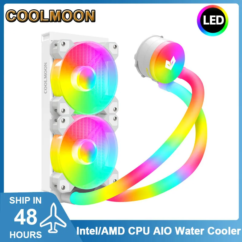 RGB 240 CPU AIO Water Cooling Kit For Intel AMD,PWM Temperature Control ...