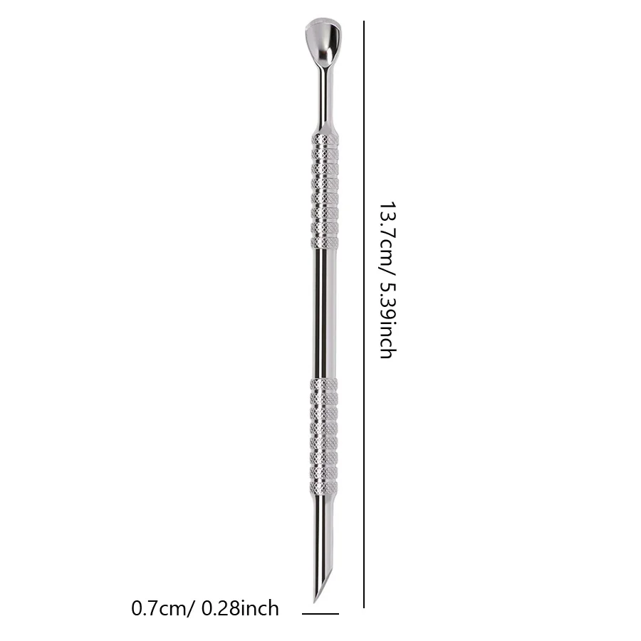 Double-Head Angled Hoof Cuticle Pusher Stainless Steel Bevel Nail Art Pusher Manicure Stick nail art pusher manicure tools nail manicure tools nail manicure sticks manicure pedicure tools cuticle pusher