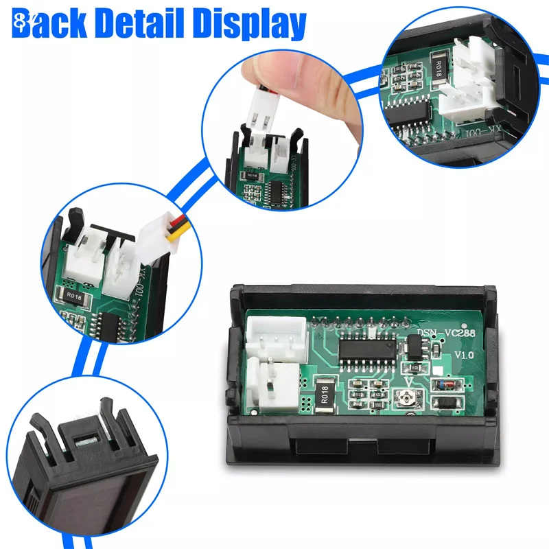 LED 디지털 전압계 전류계 게이지 듀얼 디스플레이 전압 전류 측정 가정용 도구 DSN-VC288 DC 100V 10A