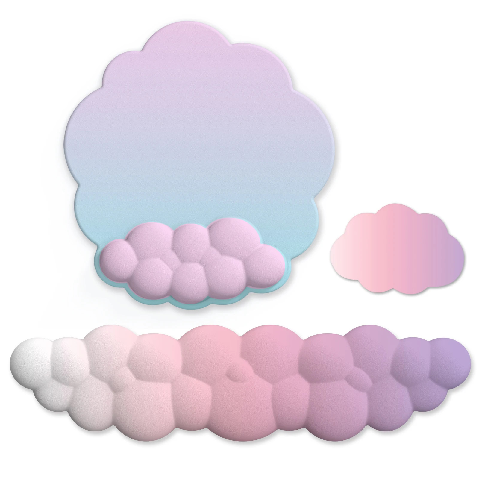 Ergonomic Cloud Gradient Memory Foam Wrist and Mouse Pad Set