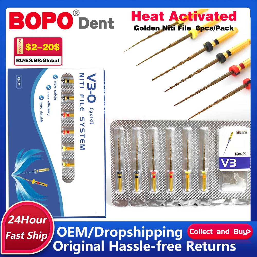 

Dental Wave Gold One Files Reciprocating rotary Endo NiTi File for Endodontic Rotary Treatment Dentistry Only One File dentista