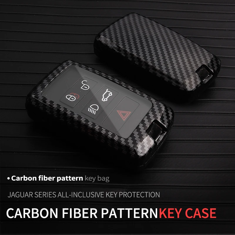 

Carbon Fiber Car Remote Key Case Bag For Land Rover Range Rover Sport Discovery Defender Velar Evoque key housing accessories