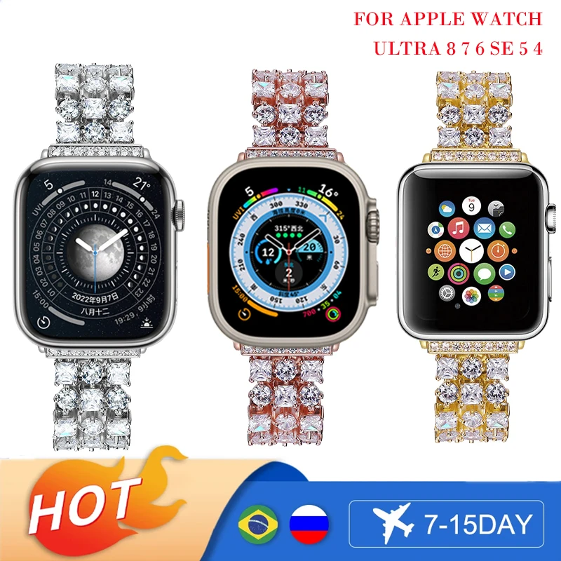

Браслет женский Алмазный для Apple Watch Band 44 мм 40 мм 45 мм 41 мм 49 мм 42 мм 38 мм 45 мм