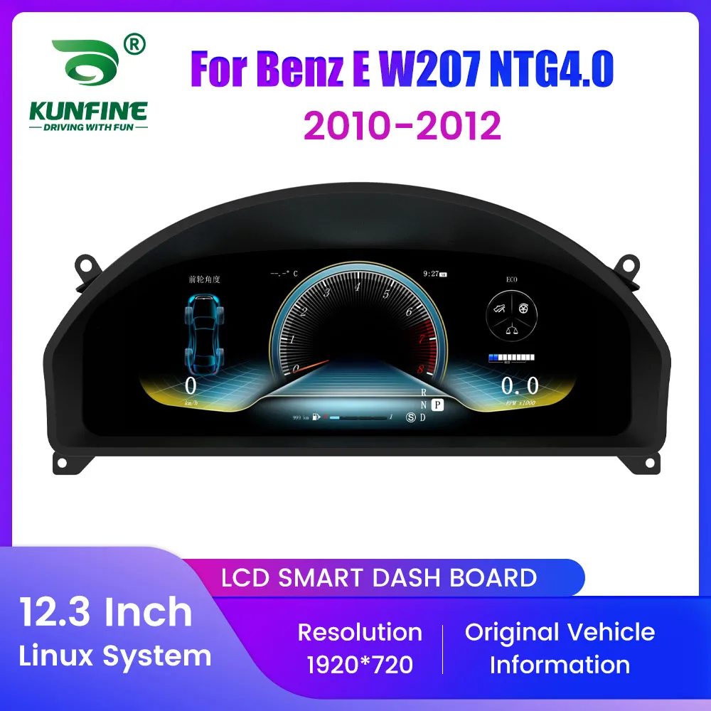 Panel de instrumentos digitales LCD de 12,3 pulgadas para Mercedes Benz E W207 NTG4.0 2010-2012 Panel de instrumentos Virtual velocímetro cabina 2