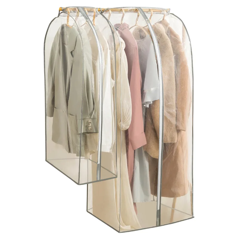Clothes Dust Cover Bedroom Closet Hanging Floor Transparent Household Coat Dust Cover Garment Rack Cover Storage Organizer 5