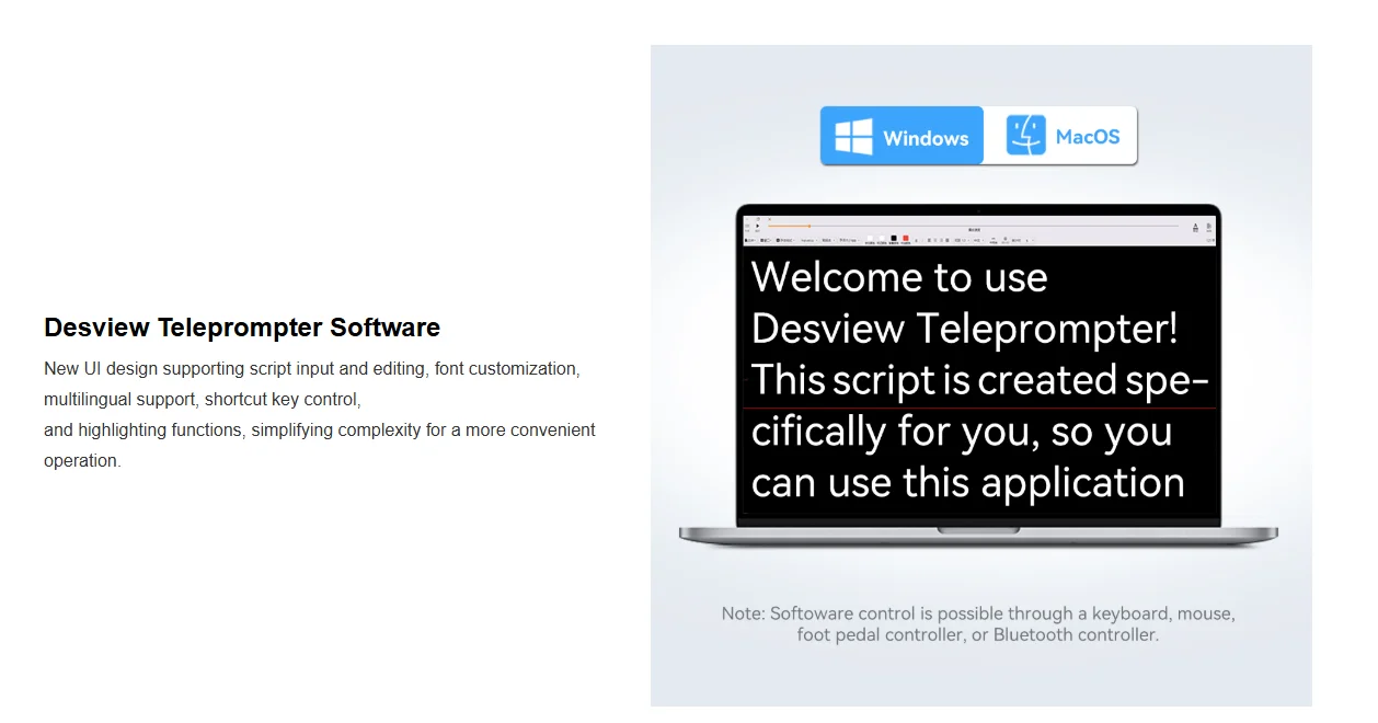 DT20-M Dual-Screen HDMI-compatible/3G-SDI High-Bright Teleprompter (20")