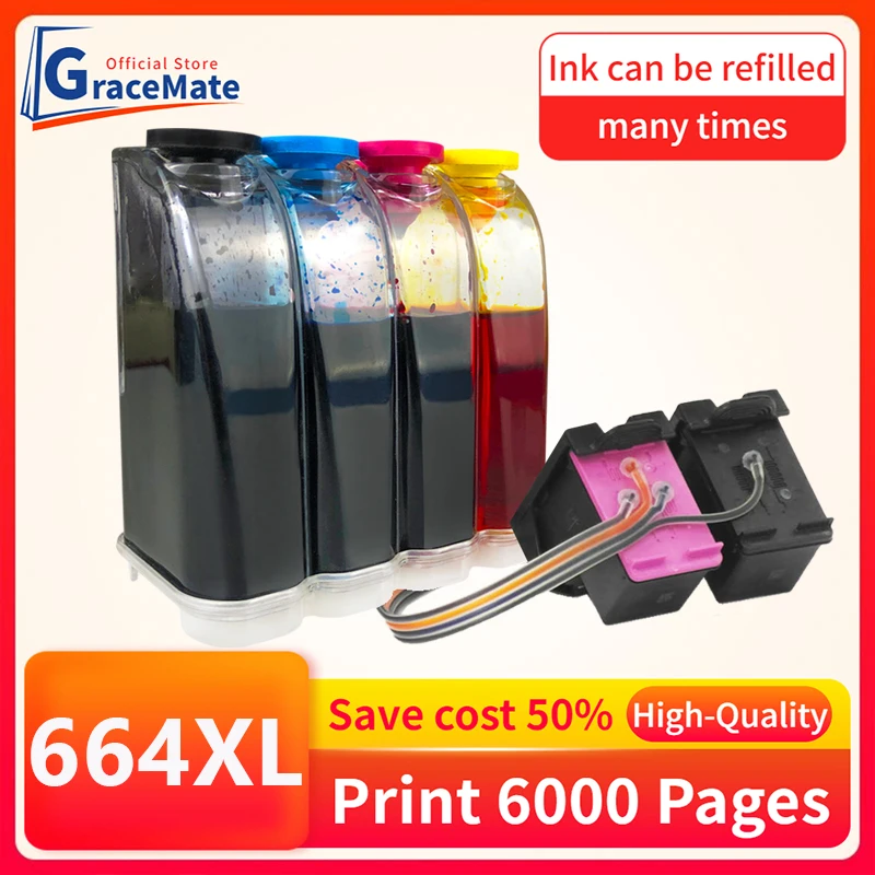 Substituição do Sistema de Abastecimento de Tinta para hp Ciss Ink Tank Kit Deskjet 1115 2135 2138 3635 3638 4535 4538 4675 4676 664xl