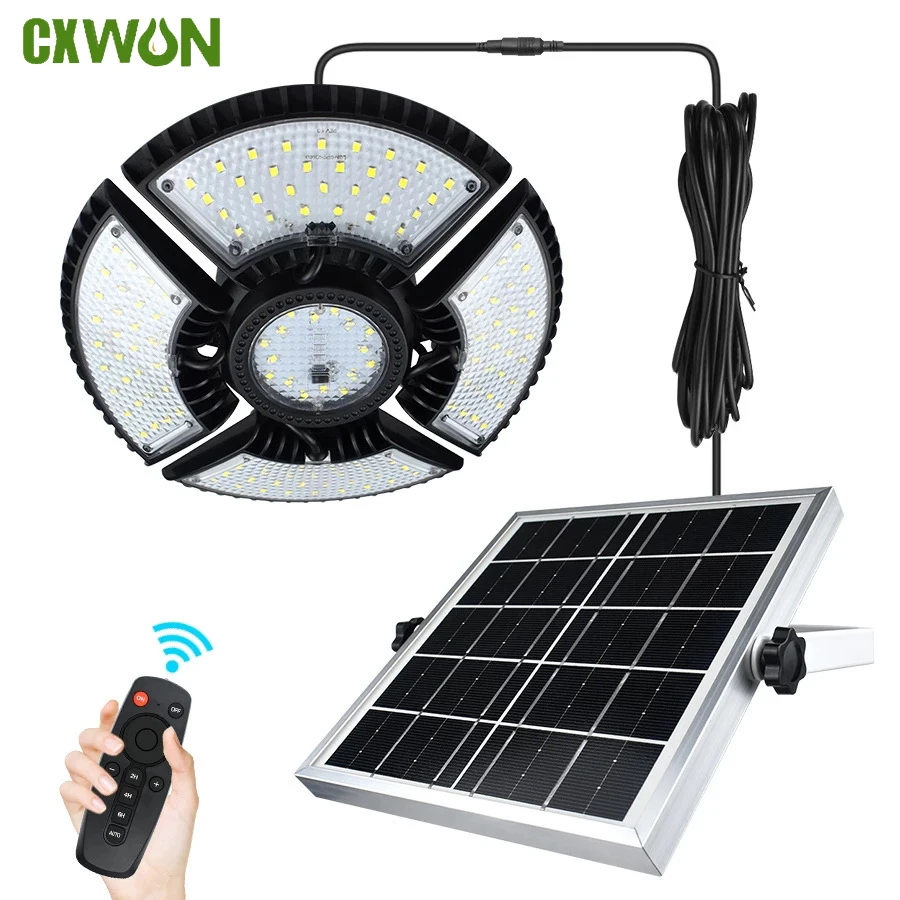 136LED Solar Lighting For Garden Outdoor Super Bright 4 Leaf Chandelier Foldable Garage Light Motion Sensor Solar Shed Light camping solar wind fan solar panel chicken coop cooling fan shed vent fan solar panel garage exhaust fan for pet houses