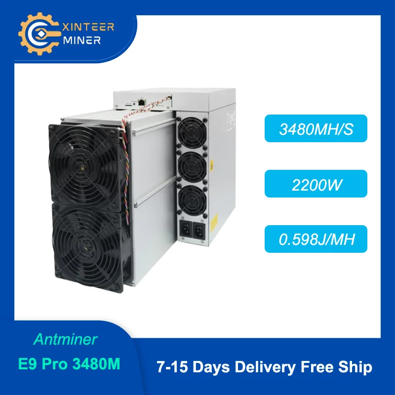 Новый Antminer E9 Pro 3480MH/s 2200 Вт ASIC и т. д., оборудование для майнинга, алгоритм крипто Ethash с блоком питания, бесплатная доставка