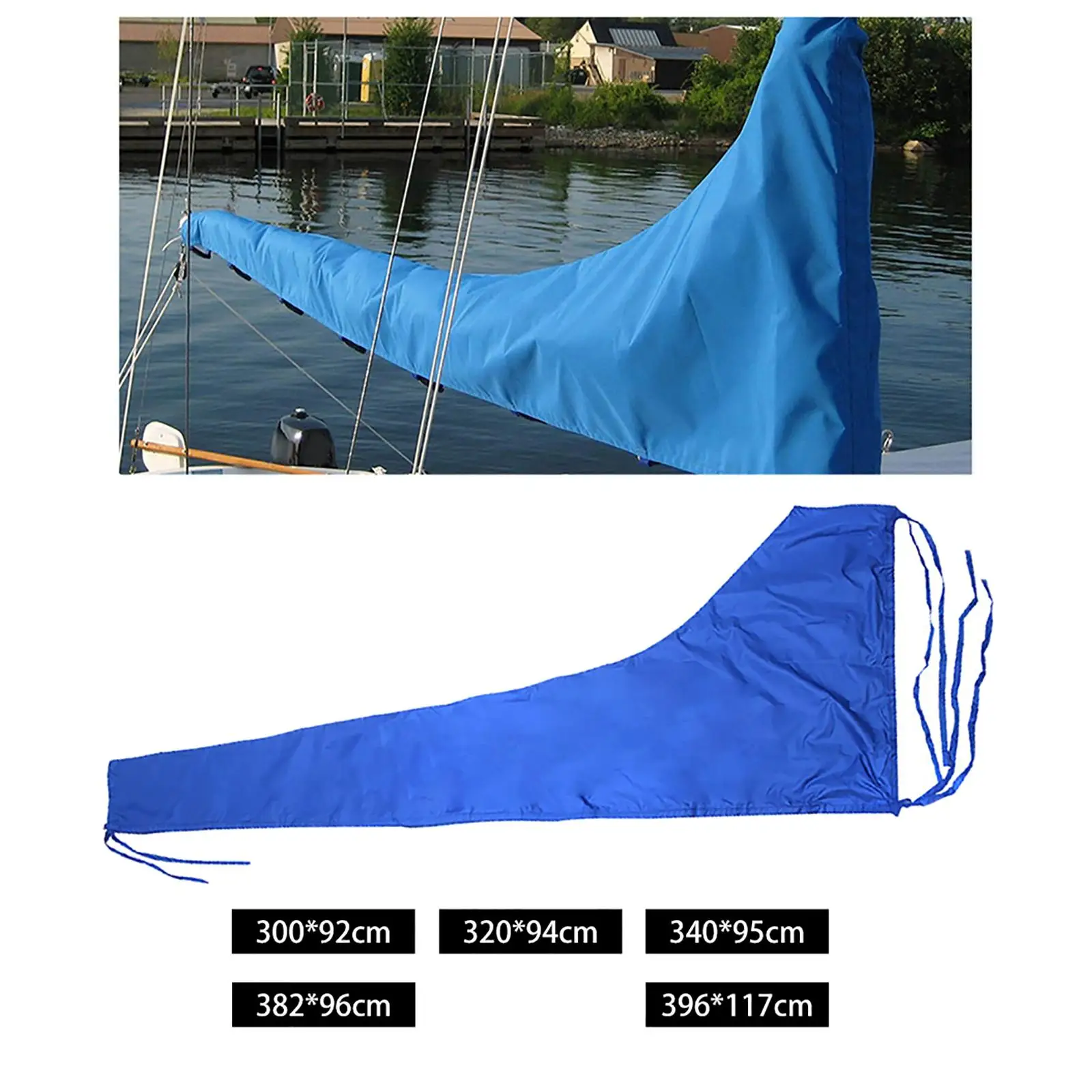 600D Mainsail Boom Cover Windproof Anti Scratch Boat Cover Sail For All Seasons Thickened Cloth Boat Accessories Blue