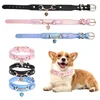Shiny Rhinestone Pet Collar Love Jewelry Dog Collar Comfortable Leather Dog Adjustable Collar 2