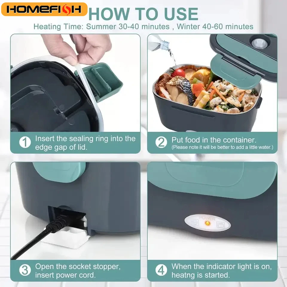 HOMEFISH 1.5L Electric Lunch Box 4