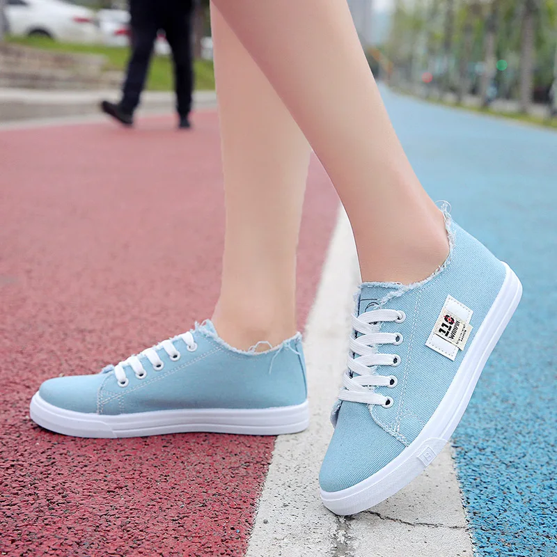New Black White Blue Canvas Shoes Women Lace Up Shoes Strappy White Casual Shoes Ladies Socofy Flat Shoes Women Loafer Shoes