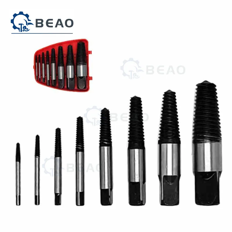5/6/8Pcs Screw Remover Extractor Metal Drill Bit Set Damaged Screws Remover Extractor Woodworking Tools Broken Bolt Water Pipe E 8pcs easy out screw extractor drill bit damaged screw broken bolt water pipe remover tool kit remover center drill