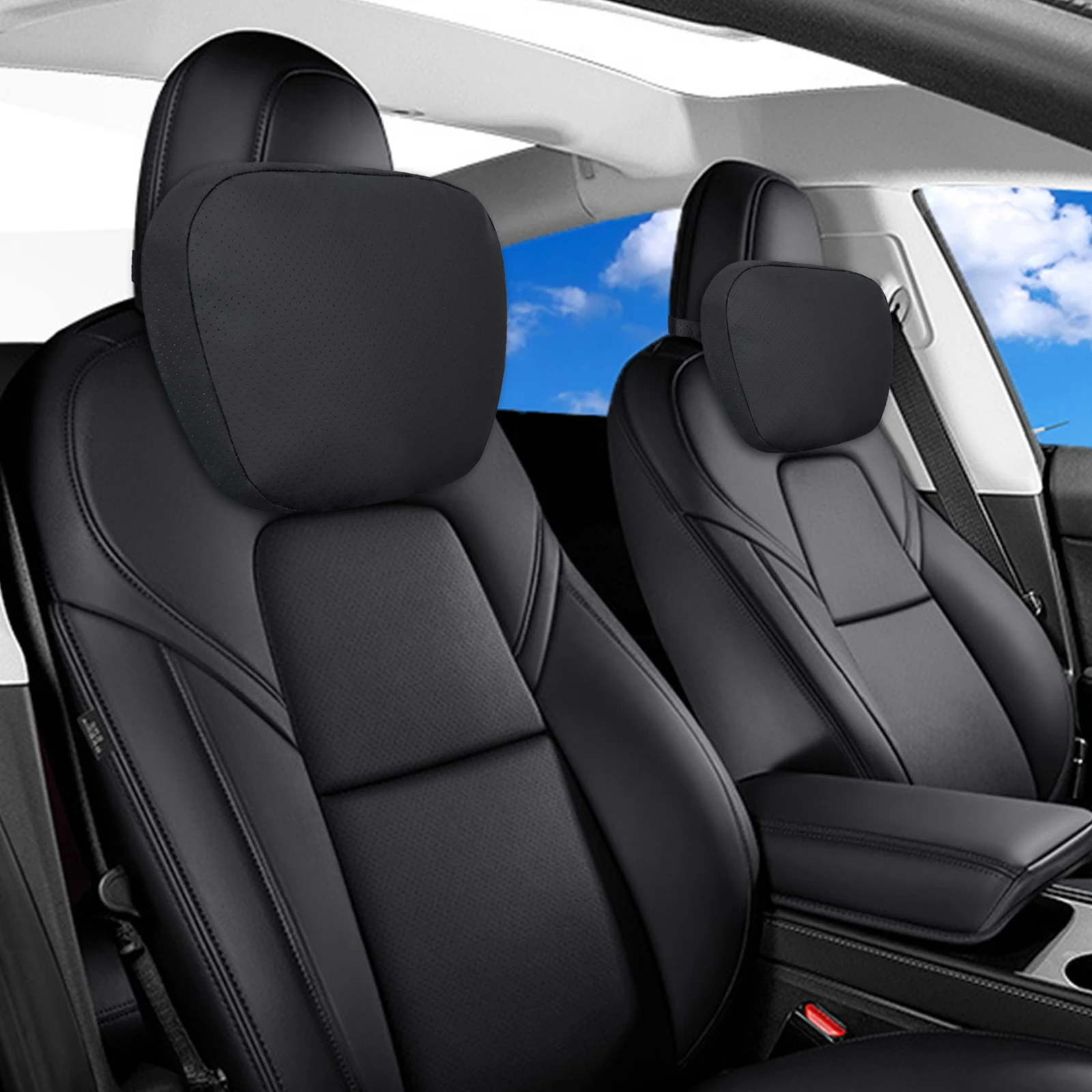 

Подходит для шейной подушки Tesla Model 3 Y X S, подушки под шею автомобильного сиденья, кожаный подголовник автомобильного сиденья