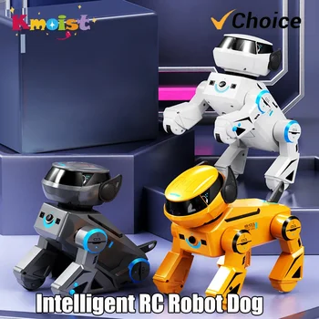 Cane robot RC intelligente con movimenti danzanti Spin Flip invertito Giocattoli educativi con stelo per ragazzi Bambini Compleanno Regali per bambini