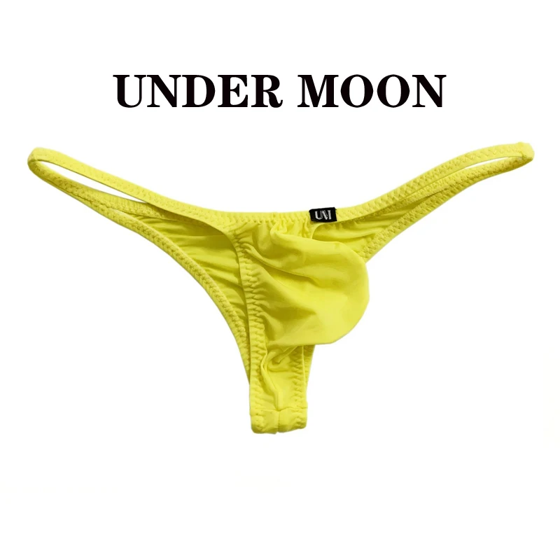 Men's bikini briefs low waist men's classic cool silk half back briefs with pouch bikini underwear for man mens underwear