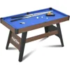 4.5Ft Pool Table, Portable Billiard Table for Kids and Adults, Mini Billiards Game Tables W/ 2 Cue Sticks, Full Set of Balls 1
