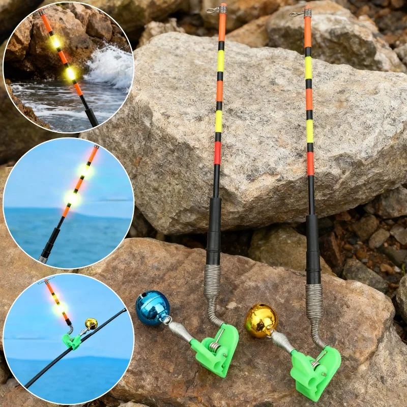 Waterproof LED Color-Changing Fishing Bite Alarm with Steel Tackle Detection