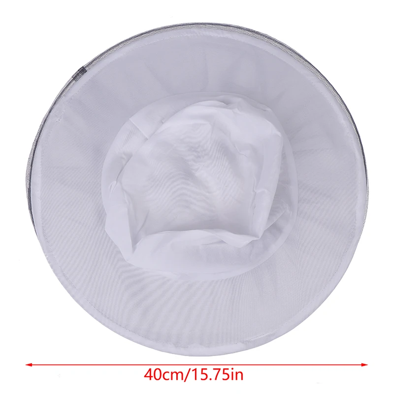 כובע דבורים להגנה על הדבורים בצבע לבן - כובע דבורים משולב עם מסכת רשת להגנה על הדבורים