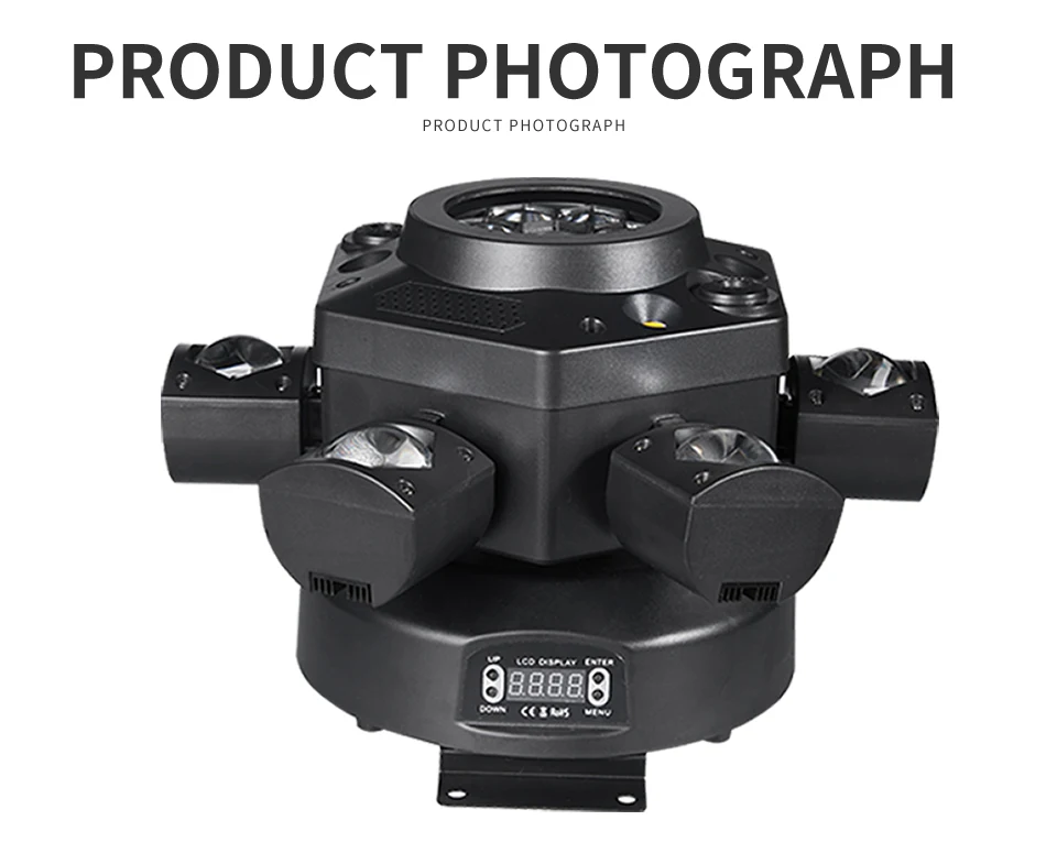 RGBW 6 Head Moving Head Pattern Beam Light 120W Six Arm DMX 6x10W DJ Bar Strobe