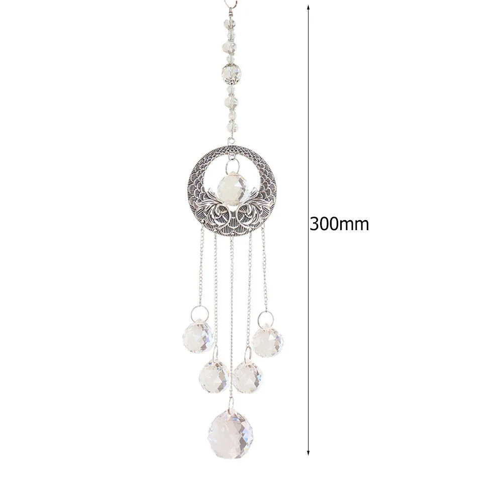Crystal Wind Chime Crystal Sun Catcher Round Ball Dream Catchers Wind Bells Hanging Home Room Chandelier Garden Decoration sun catcher sun catchers