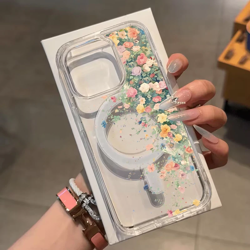 Wireless Charging Plum Blossom Floral Phone Case
